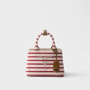 Prada Jardinière Striped Cotton Canvas Mini-bag