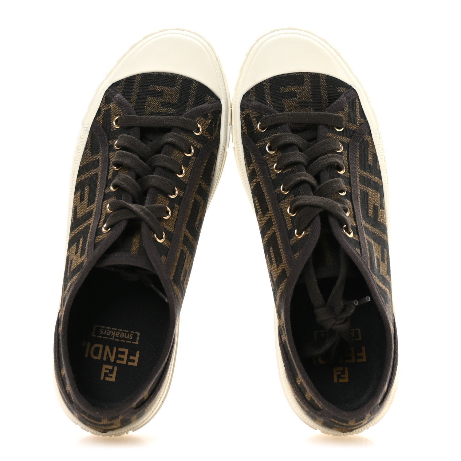 Fendi Fabric Jacquard FF Domino Low-Top Sneakers - Image 2