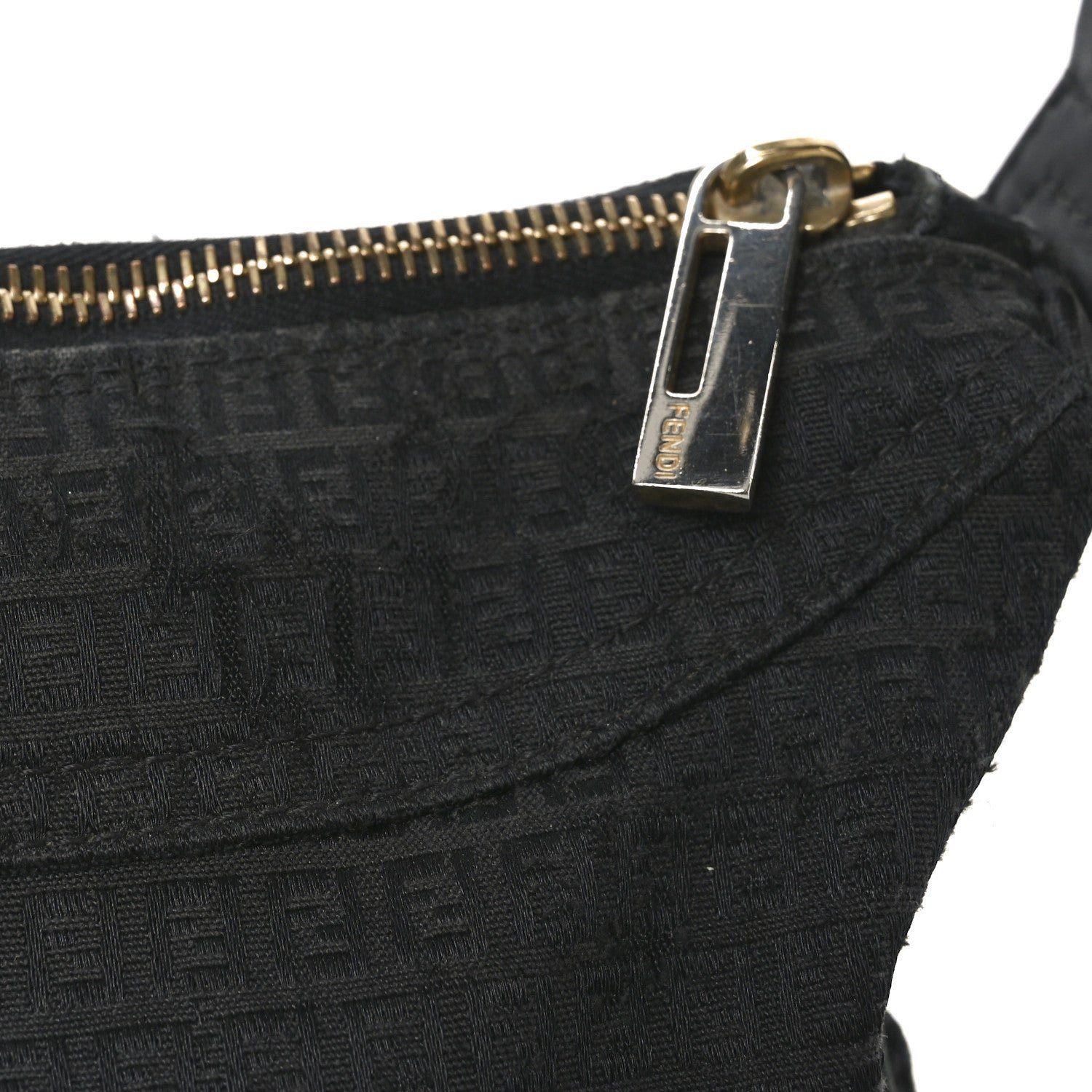 Baguette Black Zucca Canvas Bag with Leather Trim - Image 12