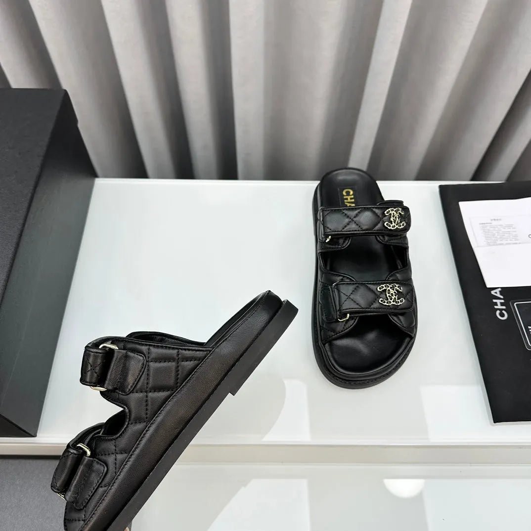 dad sandals black lambskin mules - Image 6