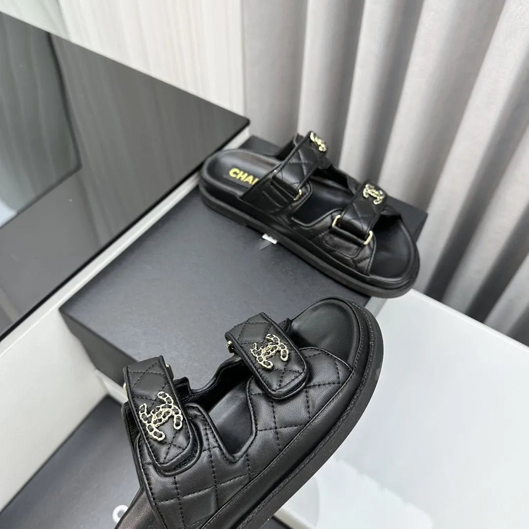 dad sandals black lambskin mules - Image 7