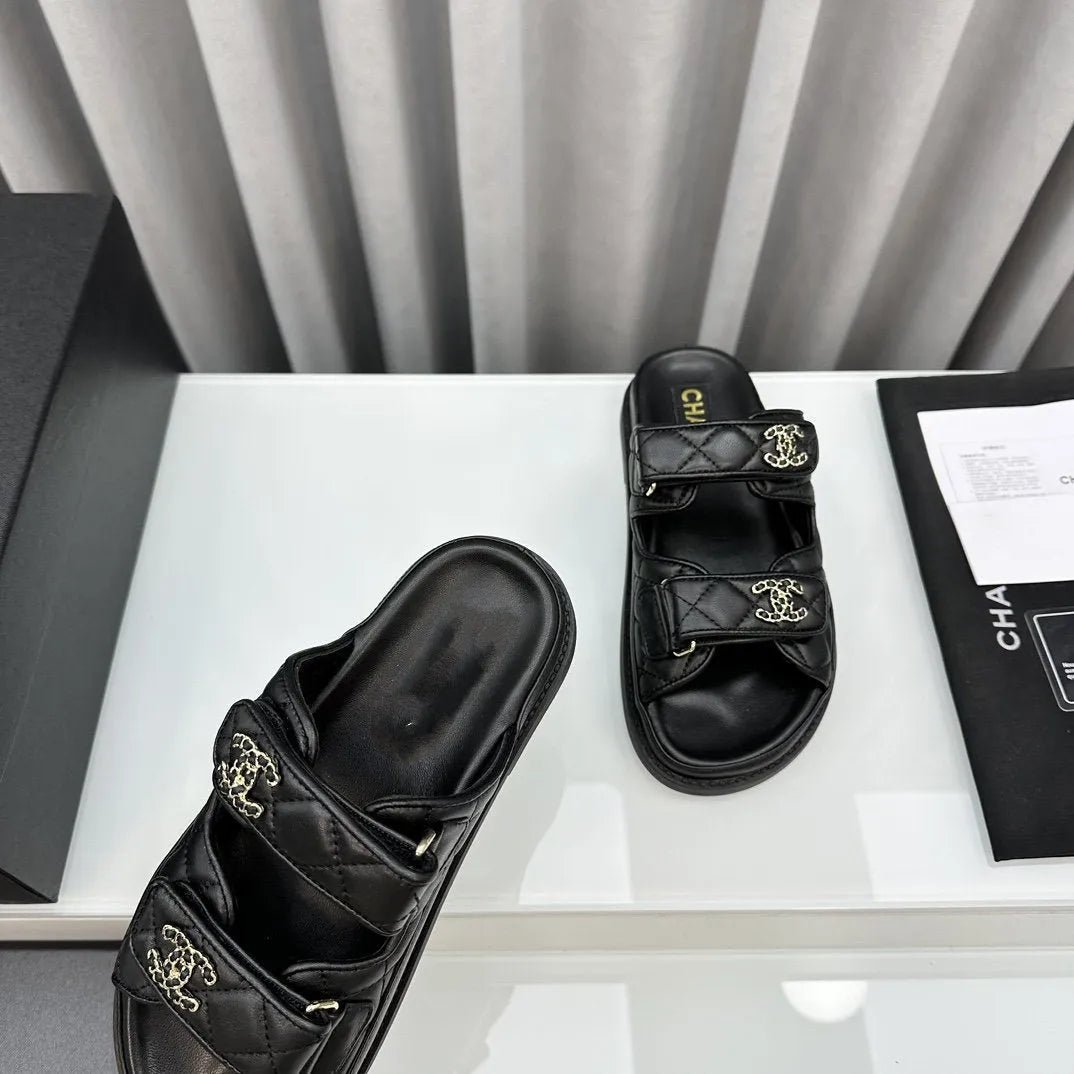 dad sandals black lambskin mules - Image 8