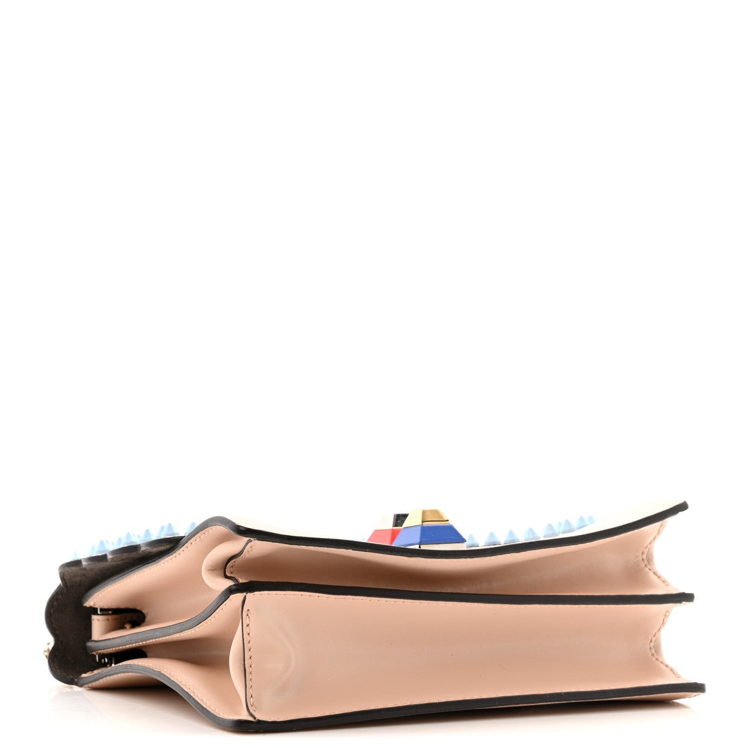 Fendi Vitello Liberty Scalloped Studded Flowers and Bows Small Kan I Shoulder Bag - Image 4