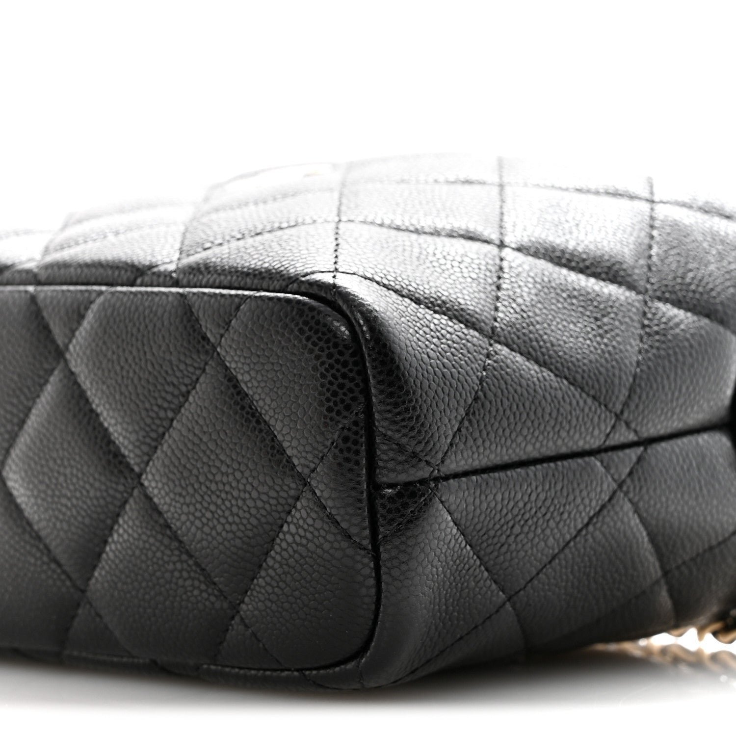 Caviar Quilted Hobo Clutch With Chain Black - Image 10