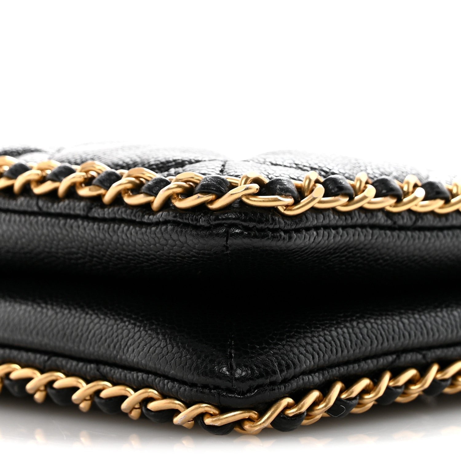 Caviar Quilted Mini Never Ending Chain Tote Black - Image 10