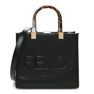 Fendi Vitello King Plexiglass Logo Embossed Small Fendi Sunshine Shopper Tote