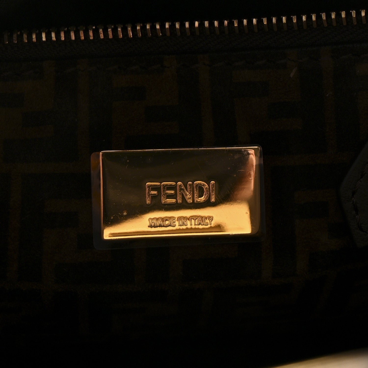 Fendi Vitello Seta Suede FF Mini Peekaboo Iconic Satchel - Image 6
