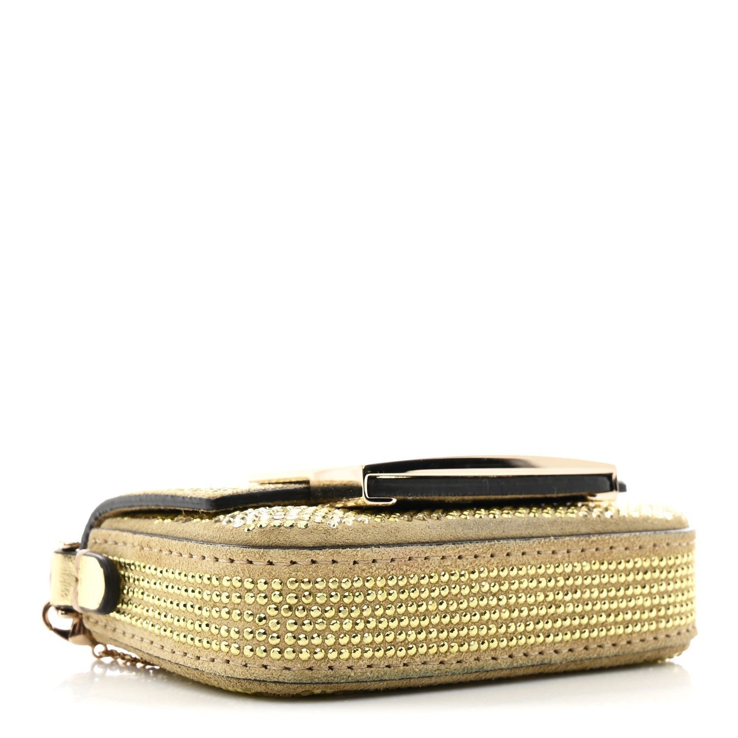 Fendi Crystal Vitello Laminato Nano Maxi Buckle Baguette Charm - Image 3