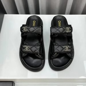 dad sandals black lambskin mules